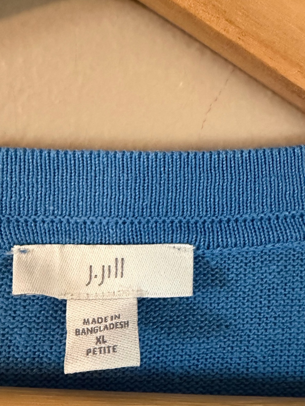 J. Jill Blue Long Sleeve Knit Crewneck Top linen petite XL - Picture 3 of 10